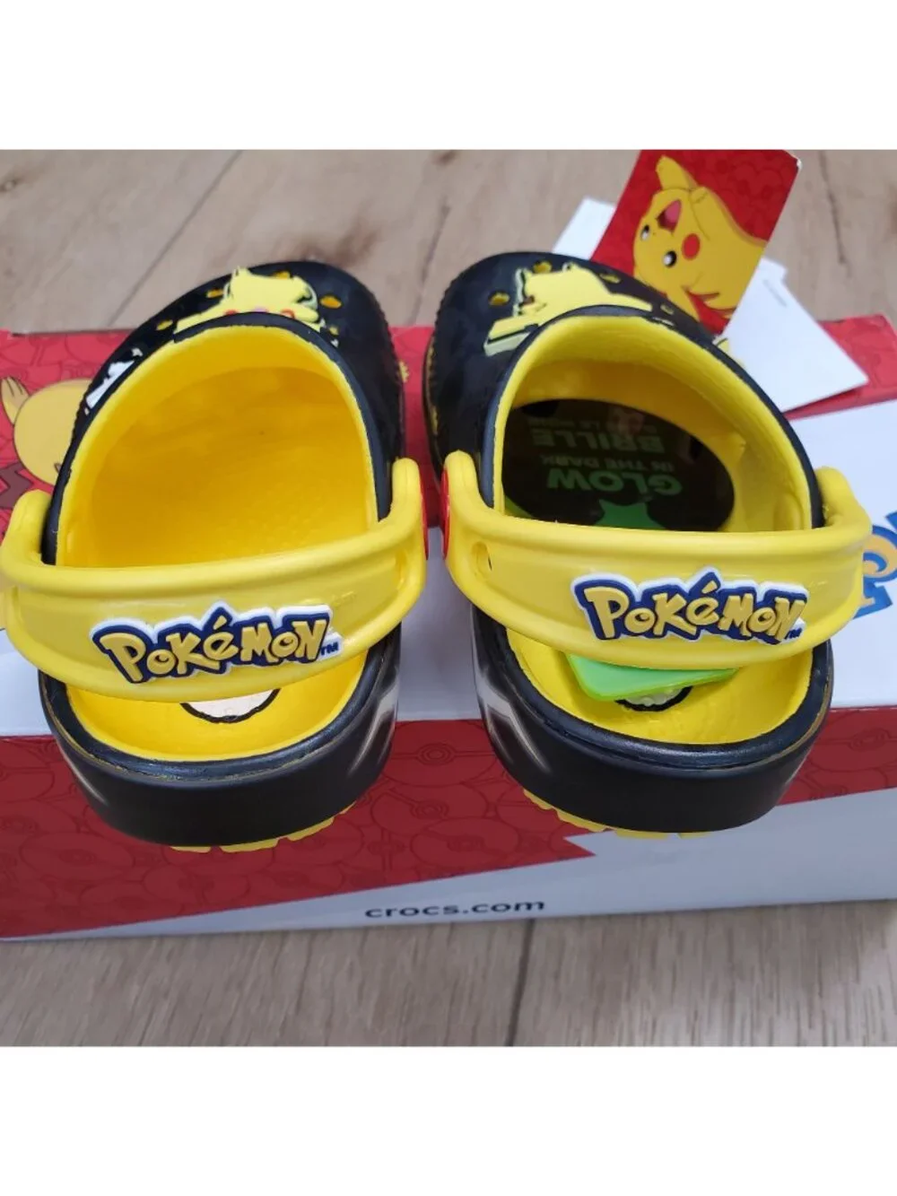 Crocs x Pokemon Pikachu Classic Clog Shoes Size c4 Kids Toddler 4 Glow in Dark